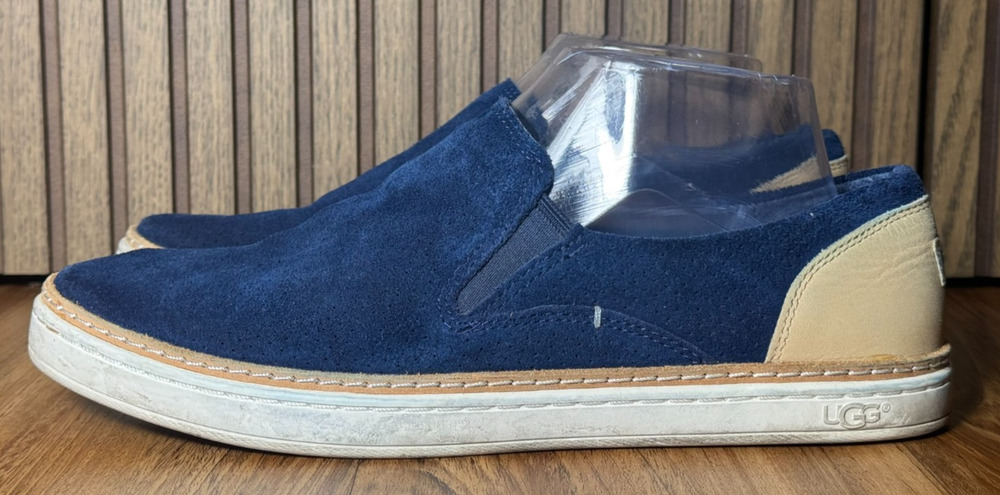 UGG Adley Perf Marino Blue SLIP ON Leather Sneakers - Women's Size 8 - Worn Once